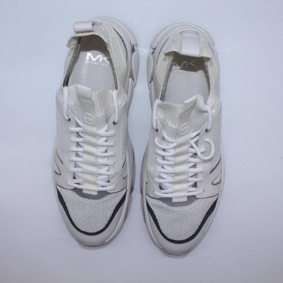 Michael Kors Men\'s Lucas Athletic Sneakers Size 11.5 White/Metallic Silver main image 9